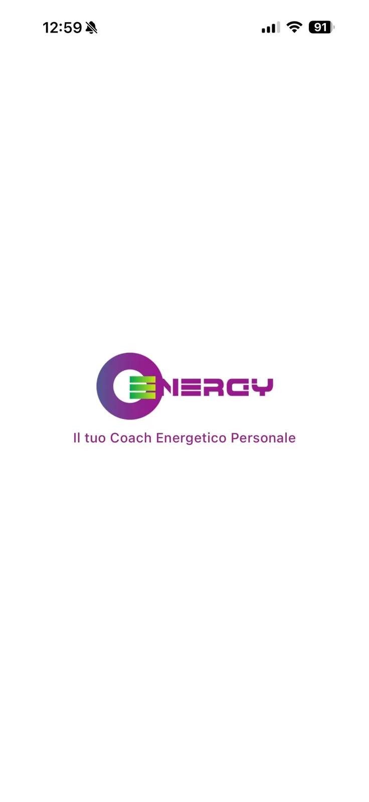 Schermata dell'app OEnergy: Il tuo Coach Energetico Personale